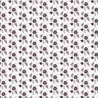 黑色花卉密集底纹免抠