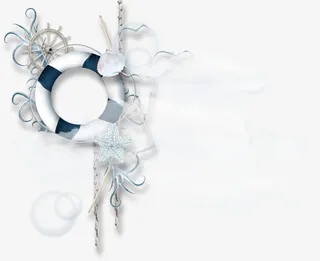 海洋风花框免抠