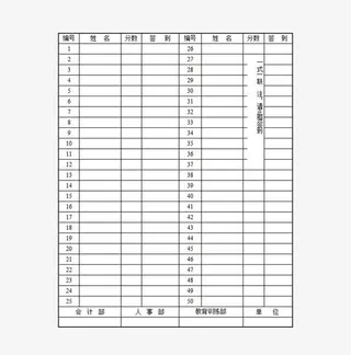 记录成绩表免抠