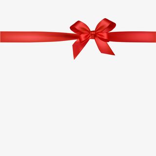 红色丝带蝴蝶结装饰彩页活动免抠
