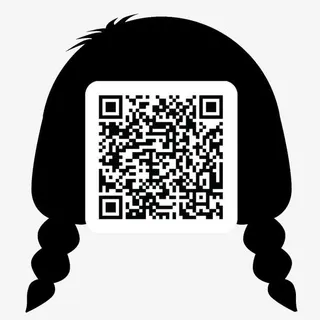梳辫子的二维码免抠