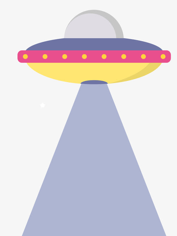可爱彩色宇宙太空船矢量图免抠
