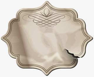 纸张欧式标签矢量免抠