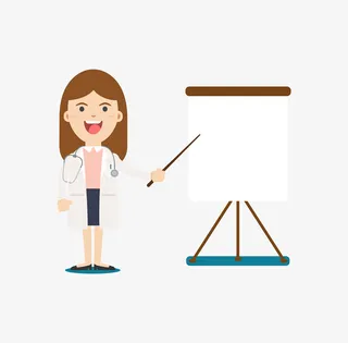 卡通手绘美丽的医生免抠