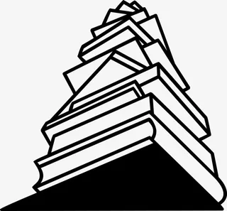 重叠的书本矢量图免抠