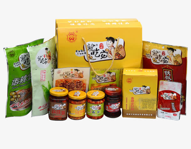 年货礼盒大礼包免抠标签元素