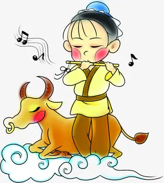 卡通牛郎音乐免抠
