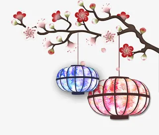 中国风正月十五五彩灯笼免抠