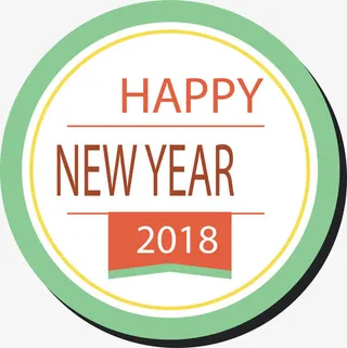 圆形新年贴纸免抠
