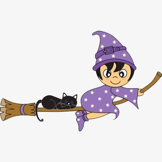 可爱的卡通小女巫免抠