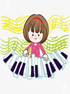 手绘钢琴音乐会免抠