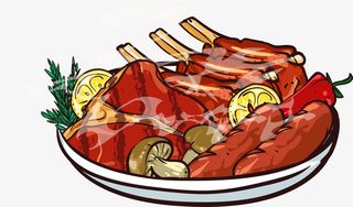 美味烧烤羊排免抠