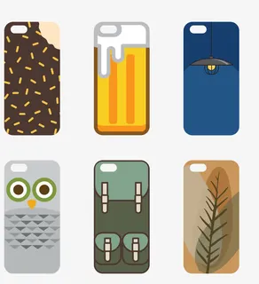 矢量图个性手机套免抠