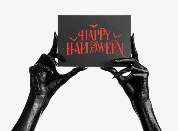 拿着黑色卡片的双手免抠