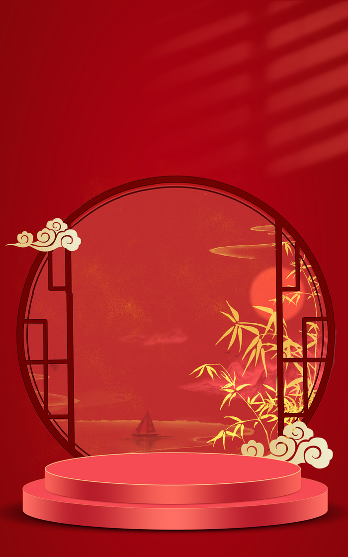 中国复古风，春节不打烊，红色，年货节高清
