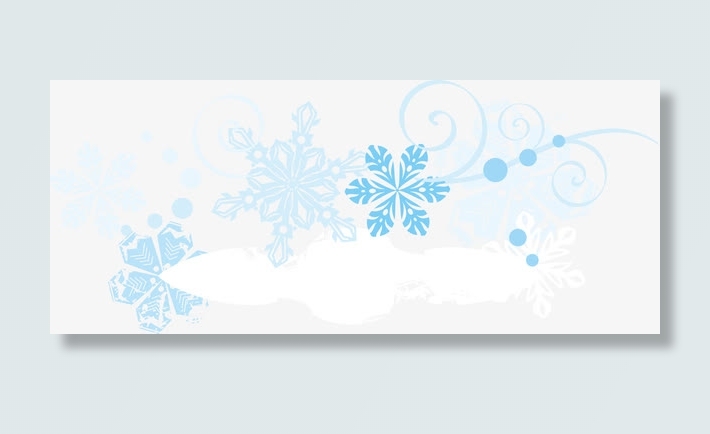 经典雪花冰雪边框元素免抠