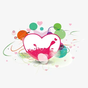 花纹 潮流花纹 心形 海报ba免抠