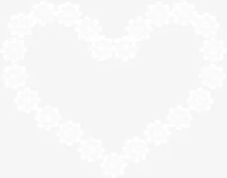 白色花朵桃心免抠