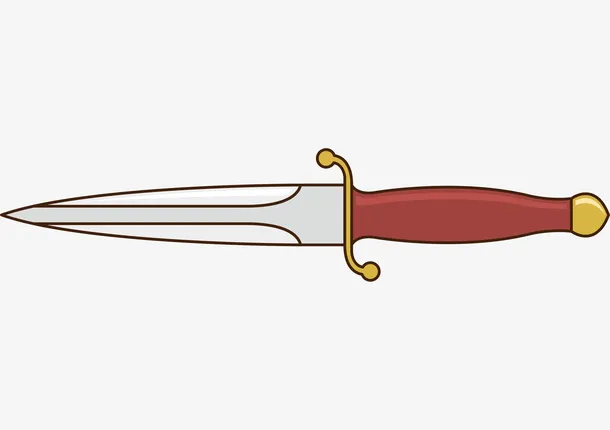 手绘卡通利器匕首免抠