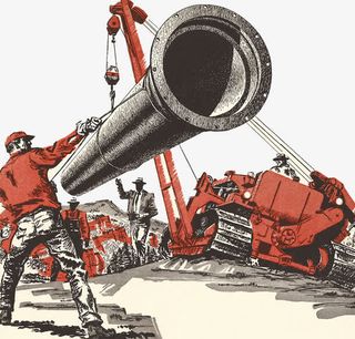 管道建设工人免抠