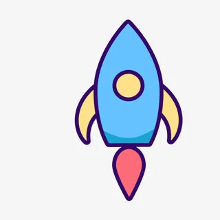 蓝色手绘圆弧航天元素免抠