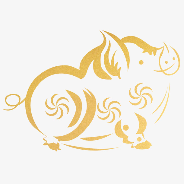年猪年可爱金猪元素免抠