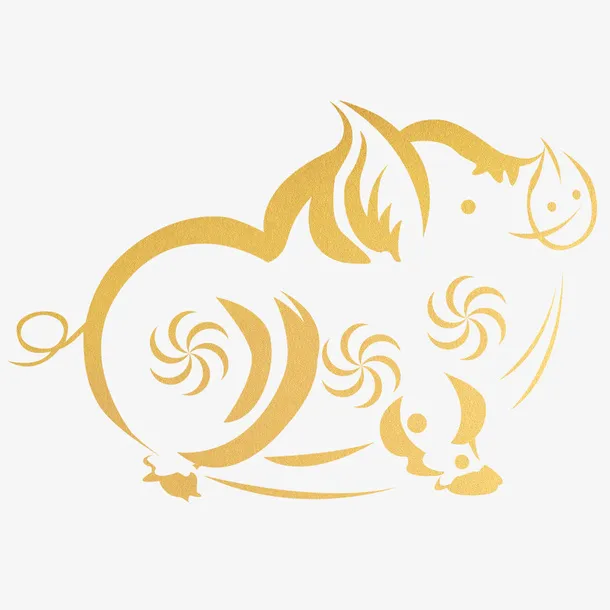 年猪年可爱金猪元素免抠