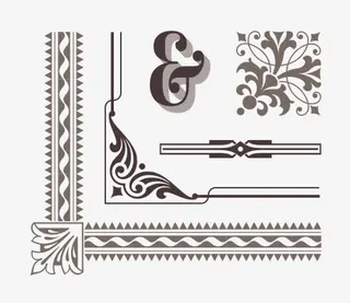 欧式底纹花纹边框免抠