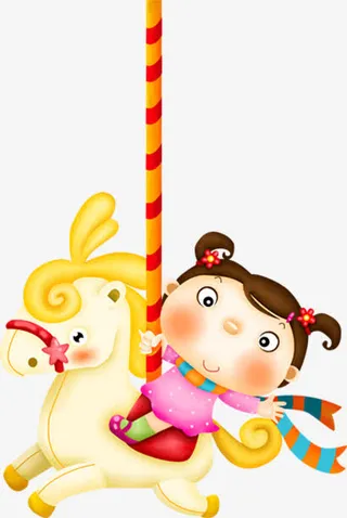 彩色手绘纪念册女孩免抠