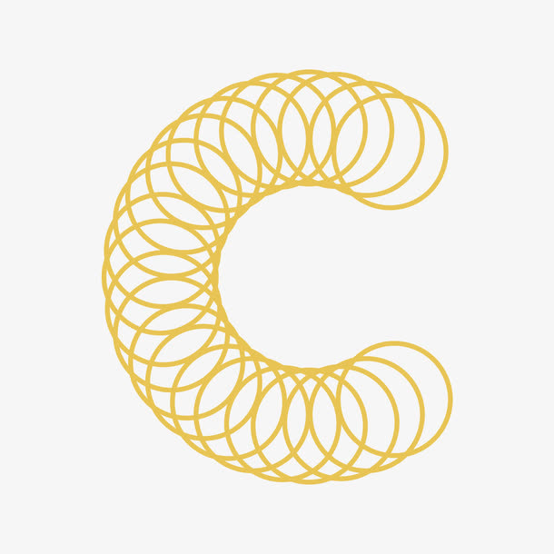 黄色字母C免抠