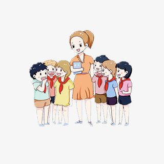大课堂学校教育暖色卡通风格教育免抠