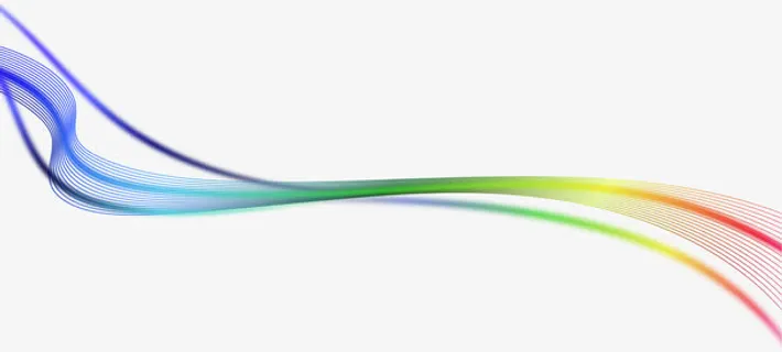 彩色光效线条海报装饰免抠