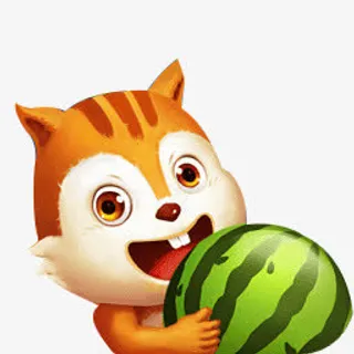 吃西瓜小松鼠免抠