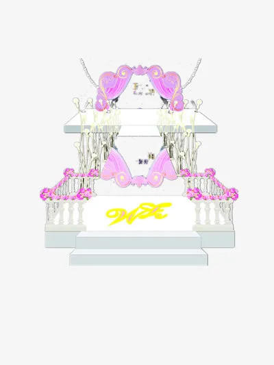 婚礼场景效果图矢量图免抠