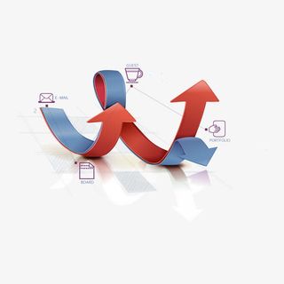 科技箭头飞跃动感矢量免抠