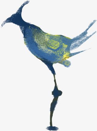 水墨中国风孔雀鸟免抠