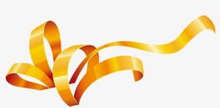金色彩带装饰图案免抠