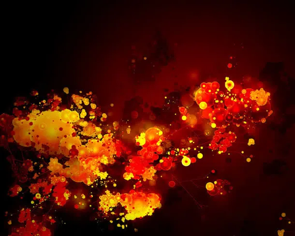 火红色光效花纹海报免抠