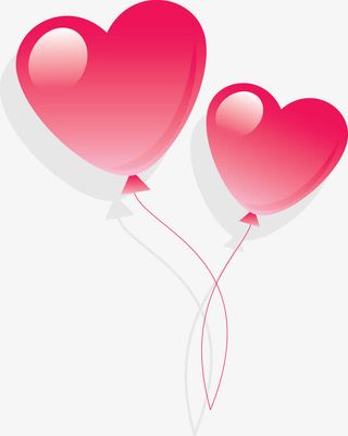 矢量心形气球免抠
