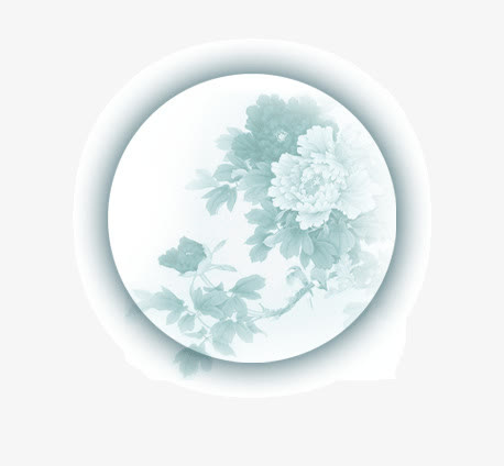 水墨色月亮免抠