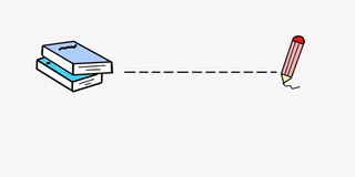 书本铅笔分割线装饰免抠
