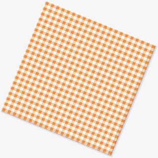 橙色格子桌布免抠