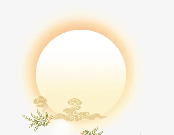 手绘创意中秋圆月免抠