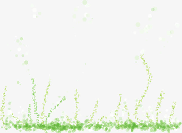 绿色清新春天插画美景免抠