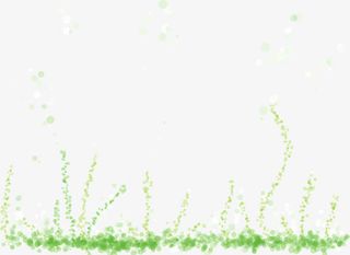 绿色清新春天插画美景免抠