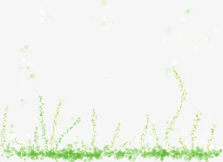 绿色清新春天插画美景免抠