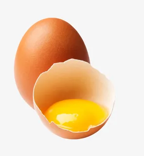 深褐色鸡蛋爆开的初生蛋黄实物免抠