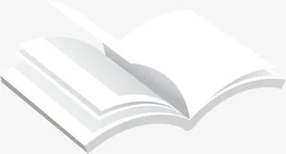 白色的卡通书本装饰免抠