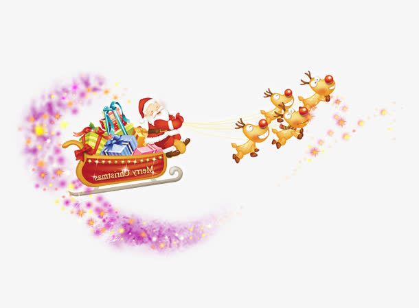 圣诞节鹿拉车素材免抠