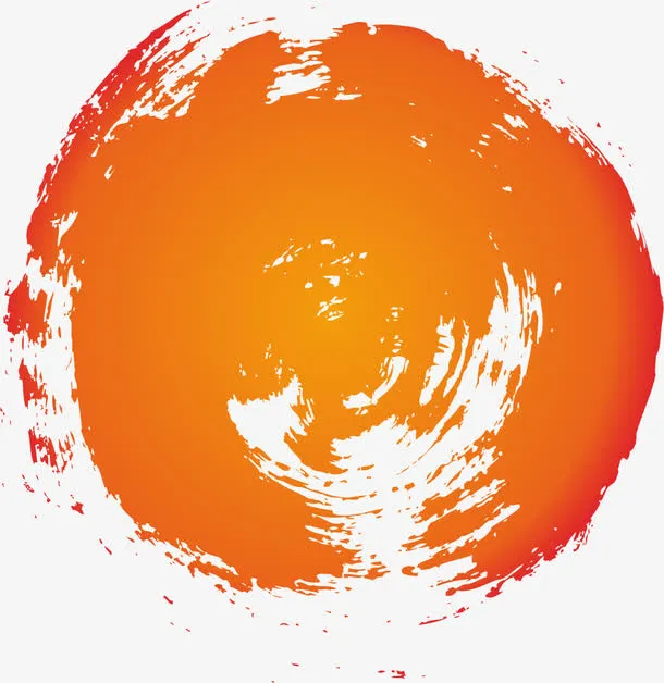 橘色墨迹免抠